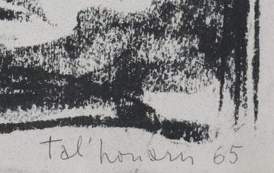 Jacques Gauthier TAL'HOUARN : Les bateaux au port, Dessin original signé