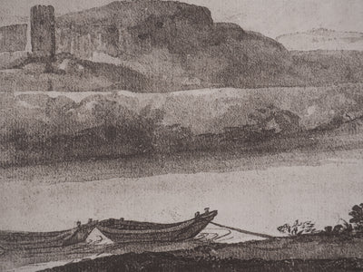 Claude GELLE (dit LE LORRAIN) : Vue sur la rive du Tibre, Héliogravure signée