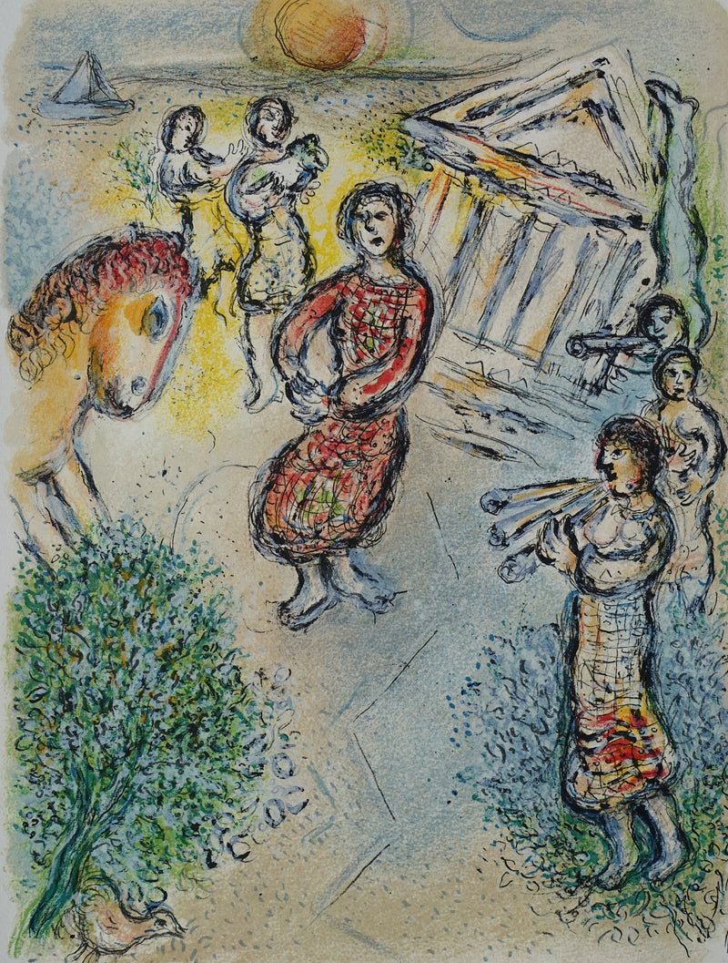 Marc CHAGALL : Le festin des prétendants de Pénélope, Lithographie originale (vue générale) - Crédit photo : Galerie Art.Paris