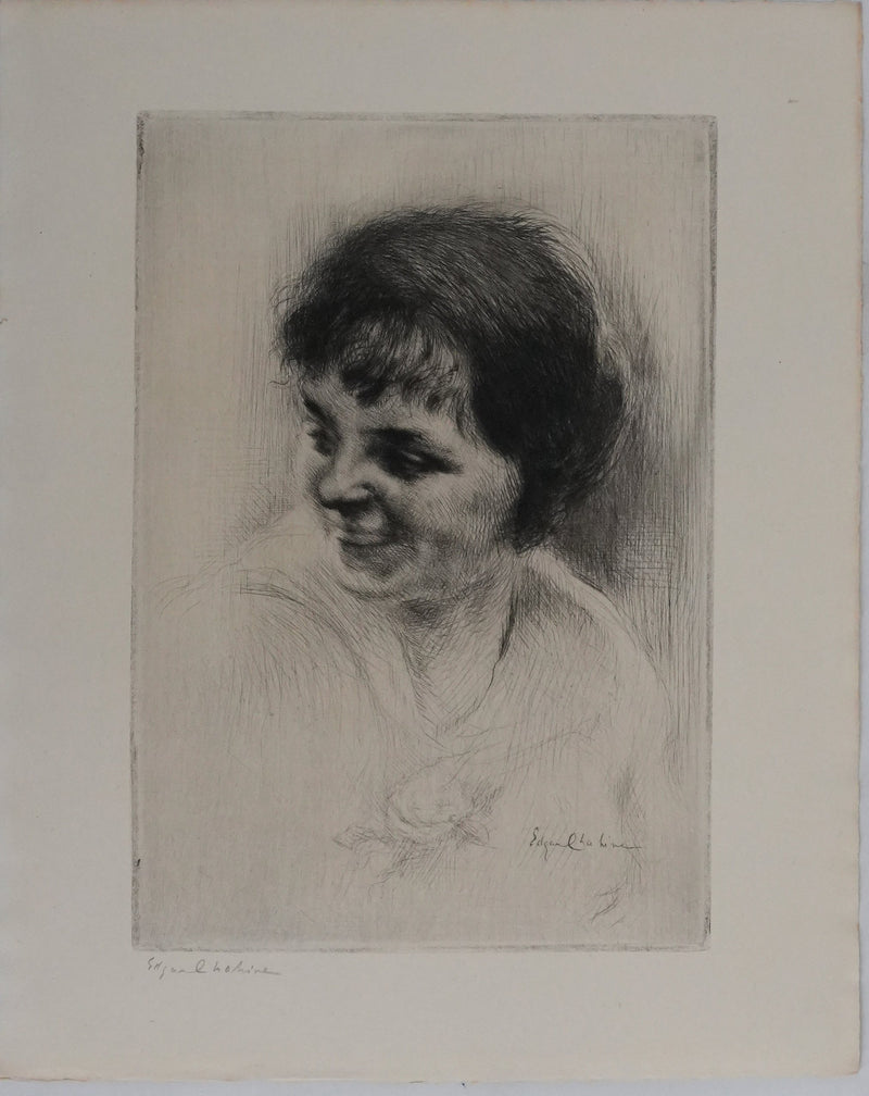 Edgar CHAHINE : Le rire, Gravure originale signée