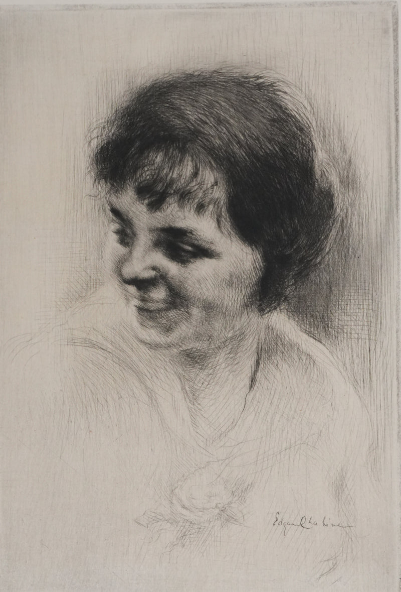 Edgar CHAHINE : Le rire, Gravure originale signée