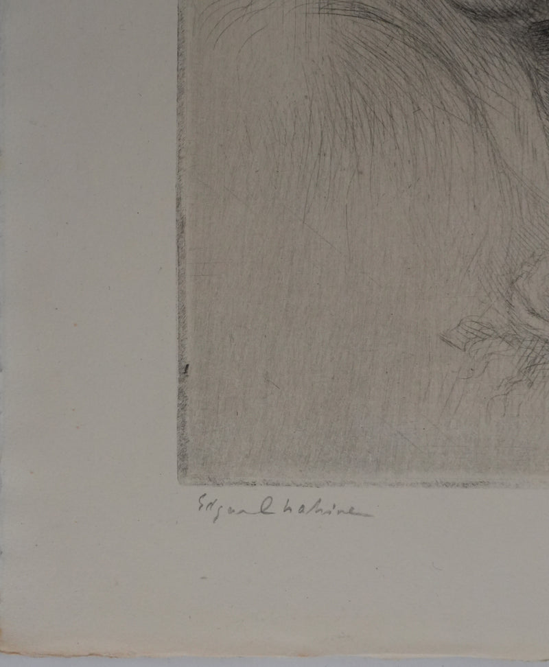 Edgar CHAHINE : Le rire, Gravure originale signée