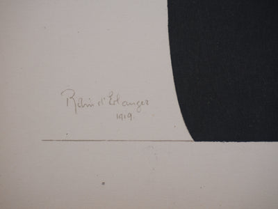 Robin D'ERLANGER : La robe au ruban bleu, Lithographie originale signée