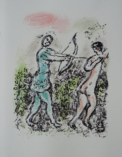 Marc CHAGALL : Pénélope et l'arc d'Ulysse, Lithographie originale (vue générale) - Crédit photo : Galerie Art.Paris