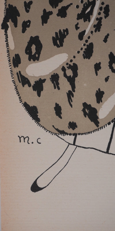 Ecole XXème : Fourrures des frères Guélis, Lithographie signée