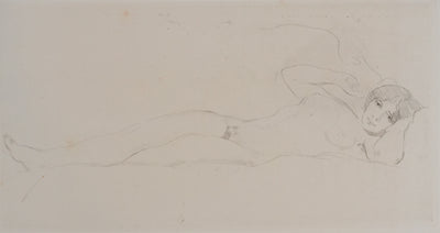 Jeanne BARDEY : Nu à la cigarette, Gravure originale signée