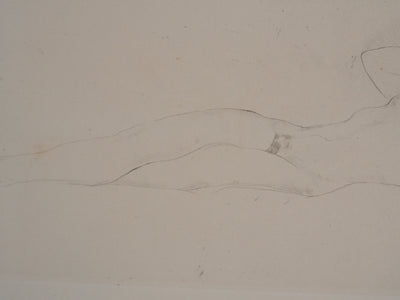 Jeanne BARDEY : Nu à la cigarette, Gravure originale signée