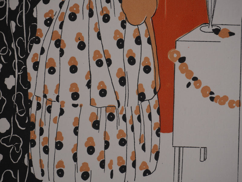 Ecole XXème : Chez Larue, Le dîner, Lithographie signée