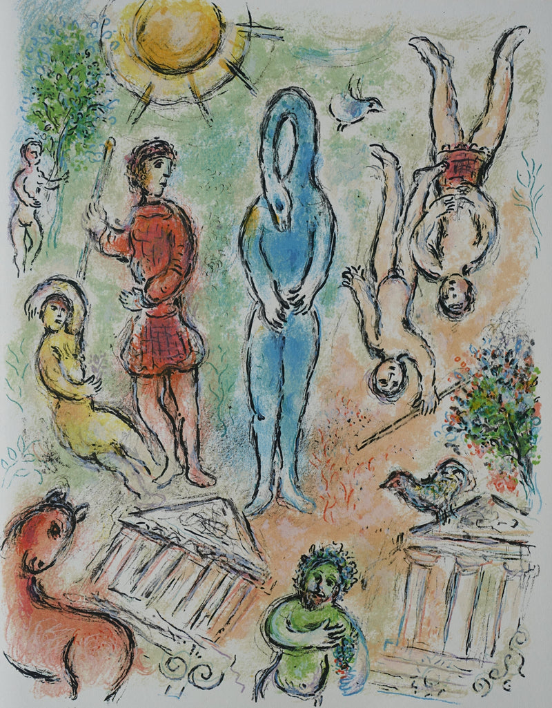 Marc CHAGALL : Le monde souterrain, Lithographie originale (vue générale) - Crédit photo : Galerie Art.Paris