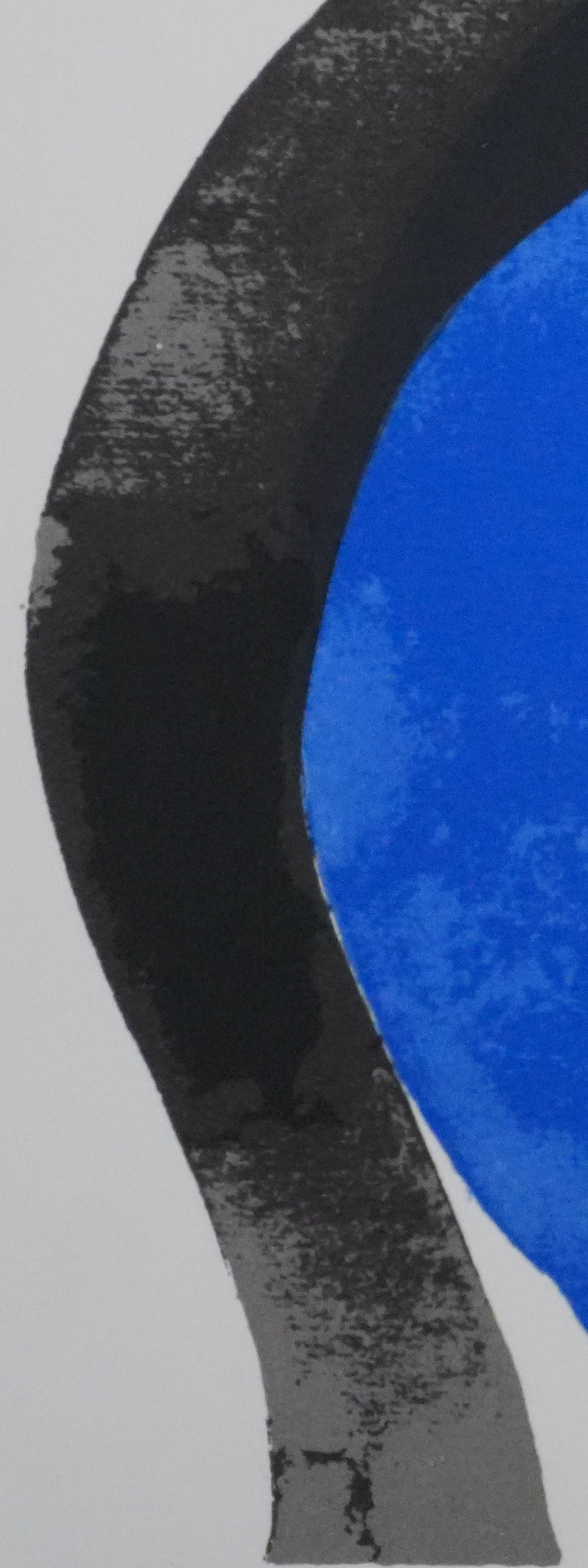 Roswita DOERIG : Formes abstraites noires et bleues, Sérigraphie originale signée