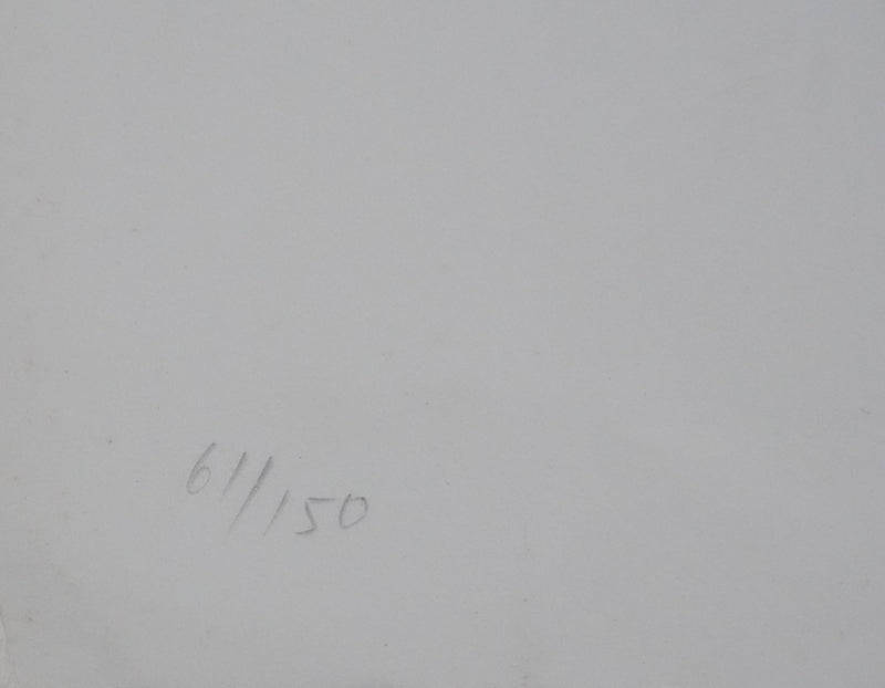 Roswita DOERIG : Formes abstraites noires et bleues, Sérigraphie originale signée