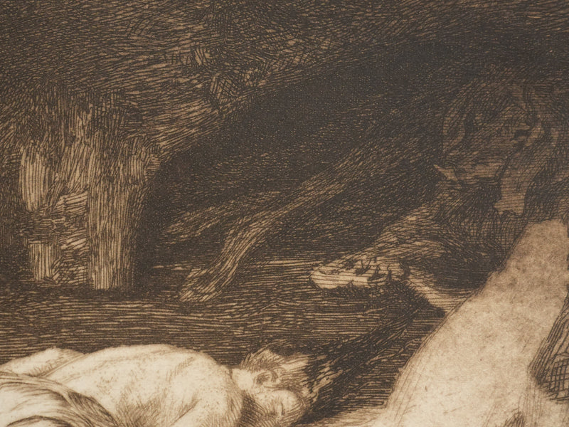 Marcel ROUX : Echoué sur la plage, Gravure originale