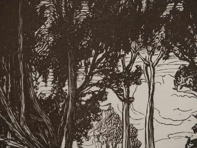 Pierre GUSMAN : Le petit bois, Gravure originale signée