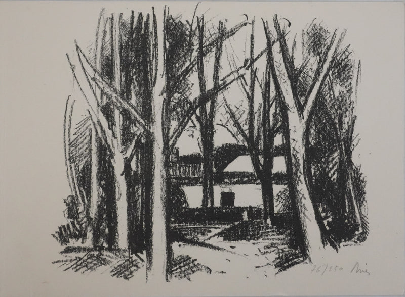 Jean DRIES : La petite maison dans les bois, Lithographie originale signée