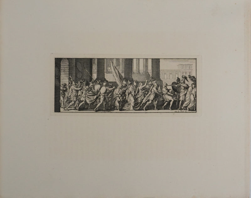 Jacques Sébastien LE CLERC : Procession romaine, Gravure originale signée