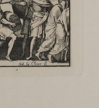Jacques Sébastien LE CLERC : Procession romaine, Gravure originale signée