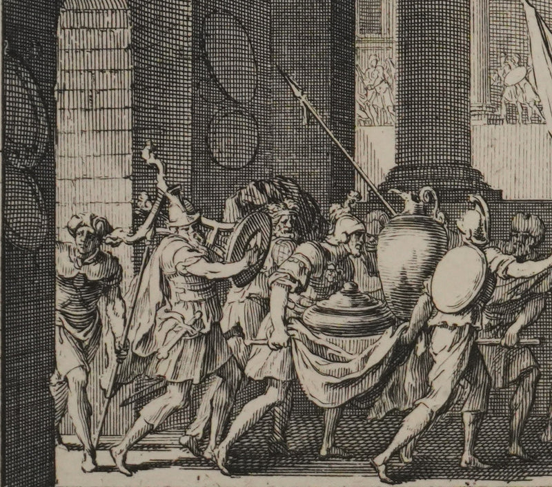 Jacques Sébastien LE CLERC : Procession romaine, Gravure originale signée