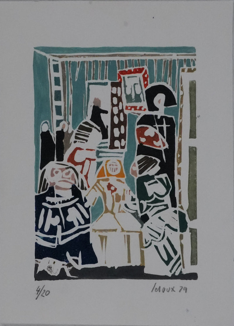 Jean-Michel LEROUX : Les Ménines, Lithographie originale signée