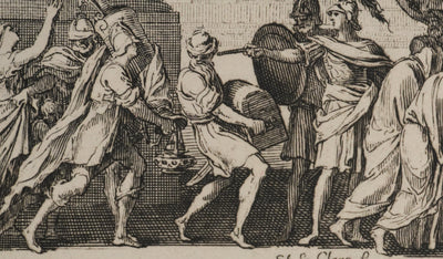 Jacques Sébastien LE CLERC : Procession romaine, Gravure originale signée