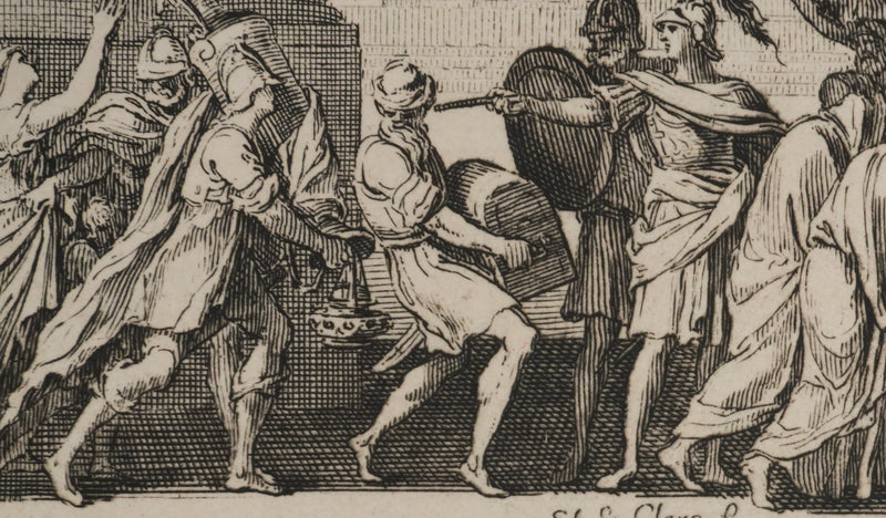 Jacques Sébastien LE CLERC : Procession romaine, Gravure originale signée