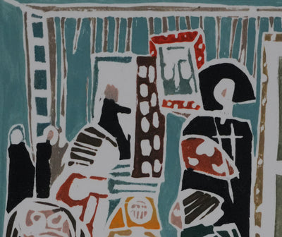 Jean-Michel LEROUX : Les Ménines, Lithographie originale signée