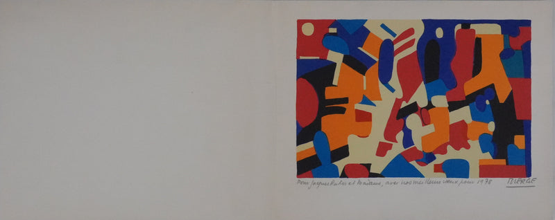 Roland BIERGE : Célébration, Composition abstraite, Lithographie originale signée
