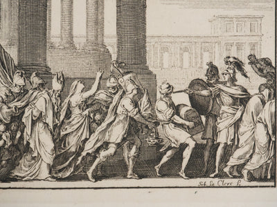 Jacques Sébastien LE CLERC : Procession romaine, Gravure originale signée