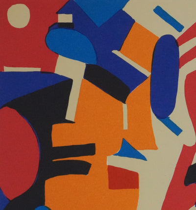 Roland BIERGE : Célébration, Composition abstraite, Lithographie originale signée