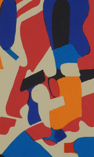 Roland BIERGE : Célébration, Composition abstraite, Lithographie originale signée