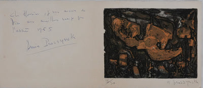 Annie PROSZYNSKA : Nu abstrait, Lithographie originale signée