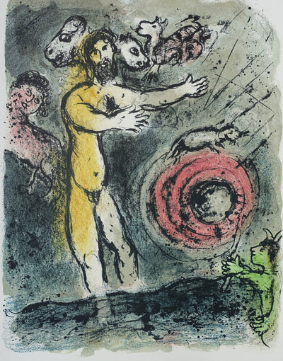 Marc CHAGALL : Le dieu Protée, Lithographie originale (vue générale) - Crédit photo : Galerie Art.Paris