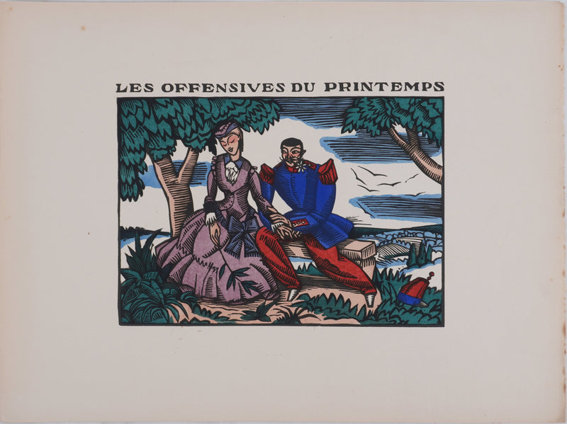 Jean-Gabriel DARAGNES : Les offensives du Printemps, Lithographie originale