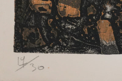 Annie PROSZYNSKA : Nu abstrait, Lithographie originale signée