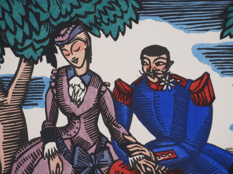 Jean-Gabriel DARAGNES : Les offensives du Printemps, Lithographie originale