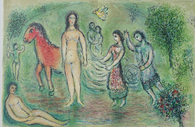 Marc CHAGALL : Ulysse devant Nausicaa, Lithographie originale (vue générale) - Crédit photo : Galerie Art.Paris