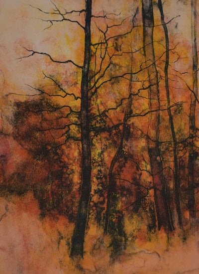 Bernard GANTNER : Forêt automnale, Lithographie originale signée