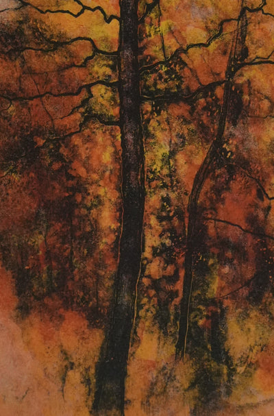 Bernard GANTNER : Forêt automnale, Lithographie originale signée