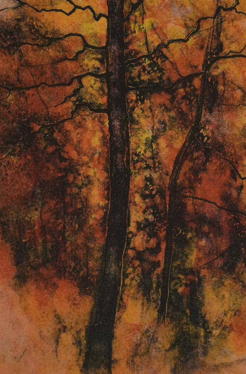 Bernard GANTNER : Forêt automnale, Lithographie originale signée