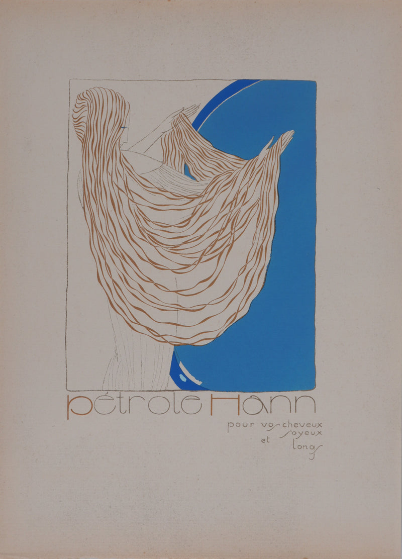 Ecole XXème : Pétrole Hahn, Longue chevelure, Lithographie