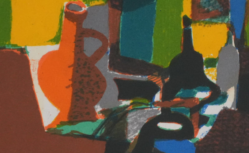 Marcel MOULY : Nature morte au vase, Lithographie originale signée