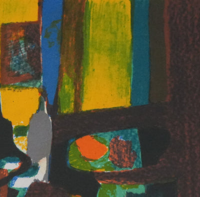 Marcel MOULY : Nature morte au vase, Lithographie originale signée