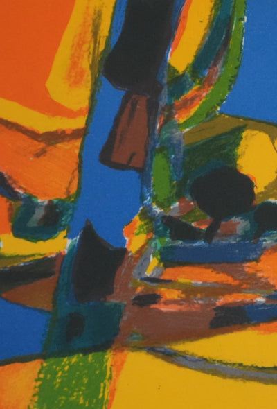 Marcel MOULY : Champs au coucher de soleil, Lithographie originale signée