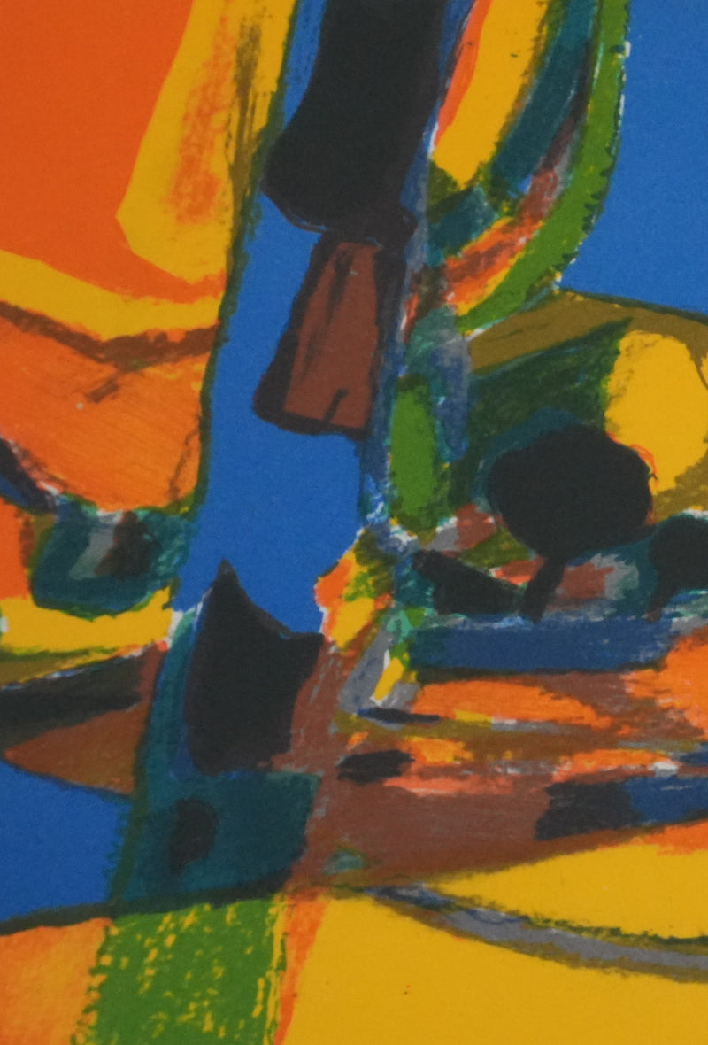 Marcel MOULY : Champs au coucher de soleil, Lithographie originale signée