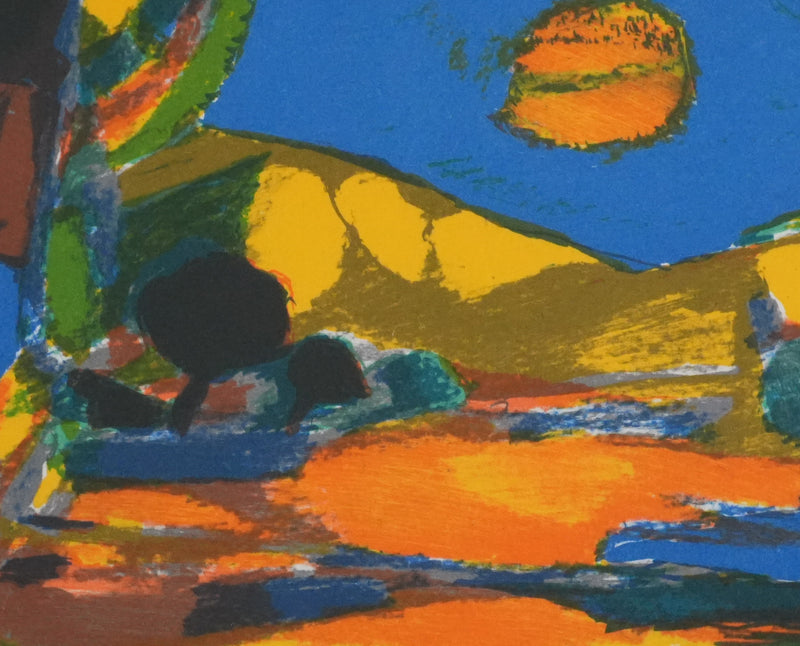 Marcel MOULY : Champs au coucher de soleil, Lithographie originale signée