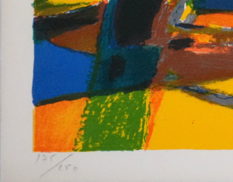 Marcel MOULY : Champs au coucher de soleil, Lithographie originale signée