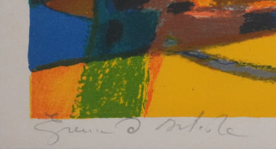 Marcel MOULY : Champs au coucher de soleil (E.A.), Lithographie originale signée