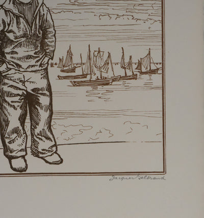 Jacques BELTRAND : Le petit mousse, Gravure originale signée