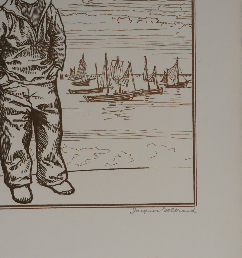 Jacques BELTRAND : Le petit mousse, Gravure originale signée