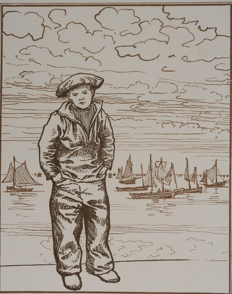 Jacques BELTRAND : Le petit mousse, Gravure originale signée