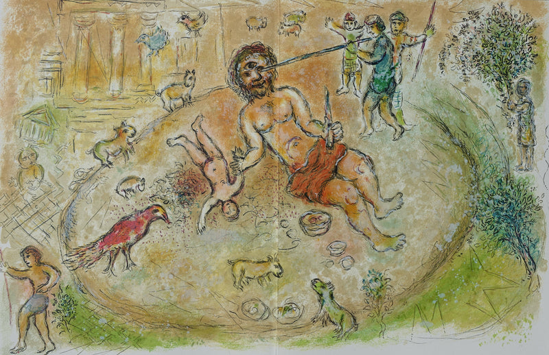 Marc CHAGALL : Polyphème le cyclope, Lithographie originale (vue générale) - Crédit photo : Galerie Art.Paris